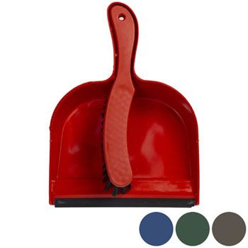 48 pieces of Dust Pan W/brush & Rubber Lip 8.5in 4 Colors