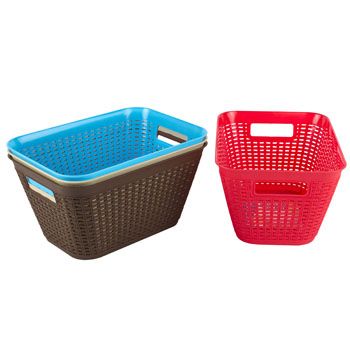 48 pieces of Basket Lg Rect 4 Colors In Pdq
