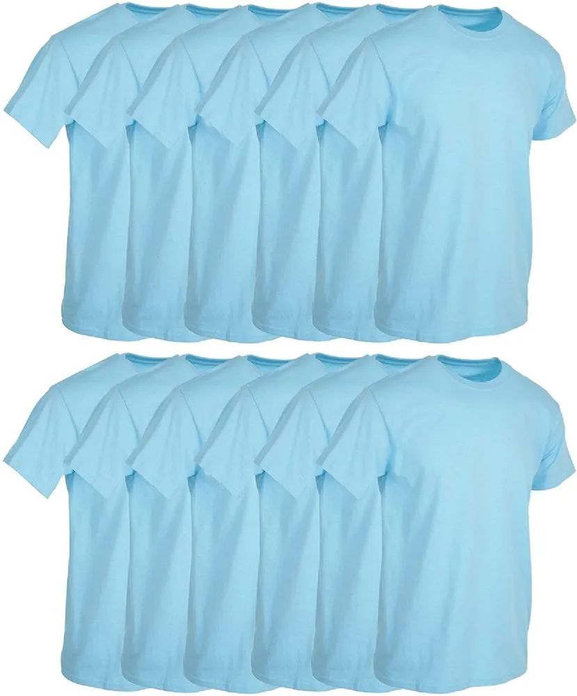 72 Pieces Mens Light Blue Cotton Crew Neck T Shirt Size Small Mens T- Shirts - at - alltimetrading.com