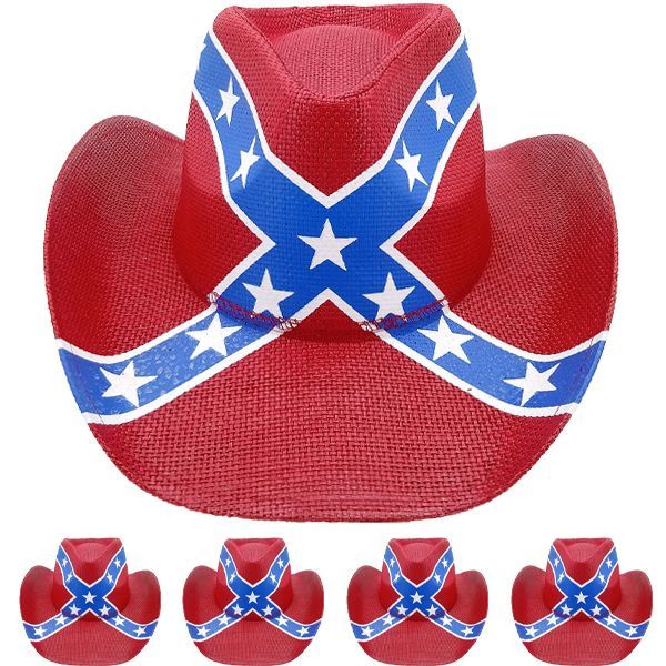 12 Pieces of High Quality Rebel Flag Cowboy Hat