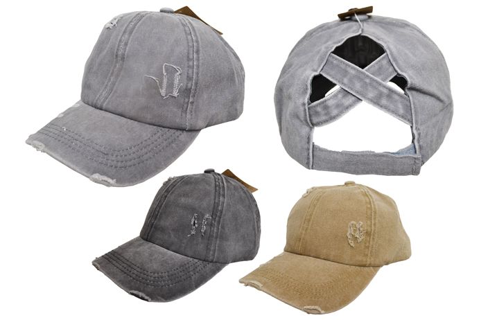 12 Pieces of Ponytail Hat Criss - Cross