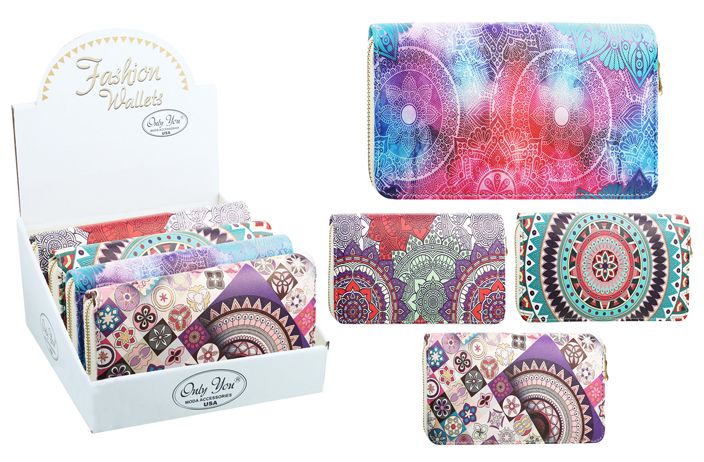 12 Pieces of Ladies Clutch Wallet Mandala