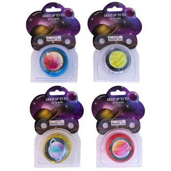 36 Wholesale YO-Yo Light Up Planet Designs Double Sided 4colors Clampackw/header