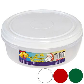 48 Wholesale Cookie Container Round 2.4l3 Color Lids - Clear Bottom #saphire Container 3