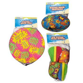 36 Pieces of Water Bomb Play 3ast 2pk Flyer/football/disc Mesh Bag/hdr