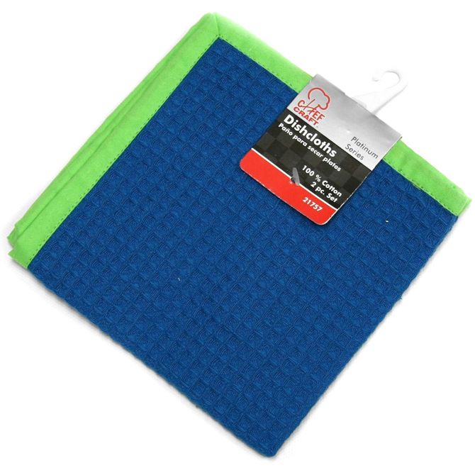 72 pieces of Dishcloth, 2pc. - Blue W/green