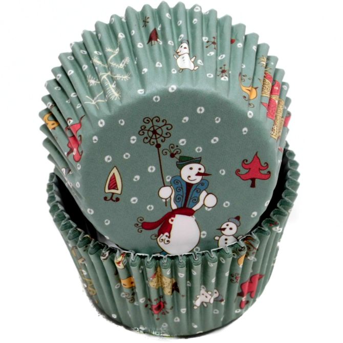144 Wholesale Baking Cups - Snowman 50ct