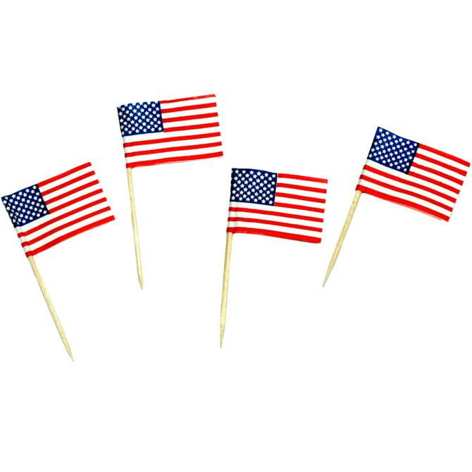 144 pieces of Toothpicks - Usa Flags, 50 Pc.