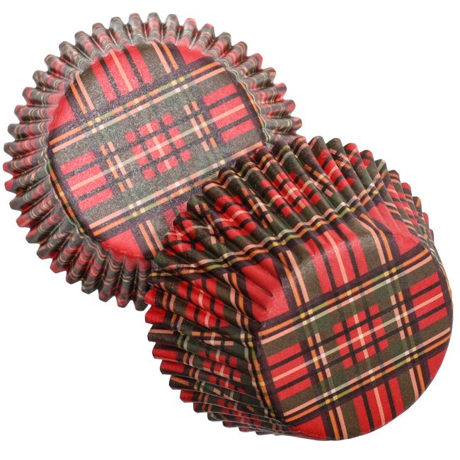 144 pieces of Baking Cups - Red/green Plaid,