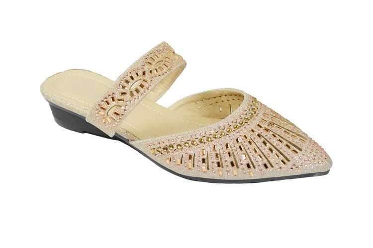 12 Wholesale Women's Strappy Rhinestone Slide Dress Sandal In Blue Color  Gold Size 7-11