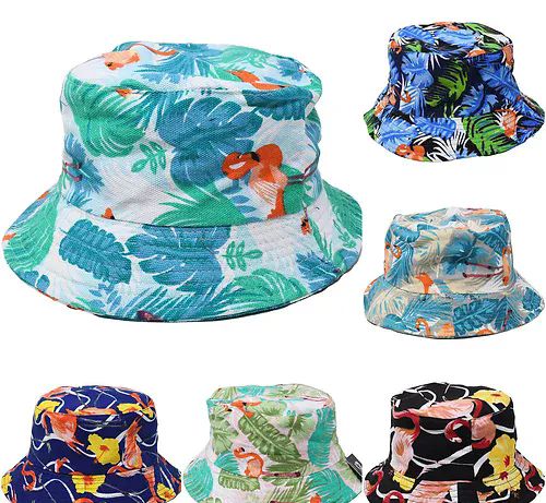 24 Wholesale Assorted Floral Pattern Bucket Hat Two Layer Lining