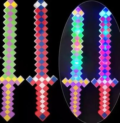 36 Wholesale Minecraft Led Light Up And Sounds Sword Color Assorted With Batteries
