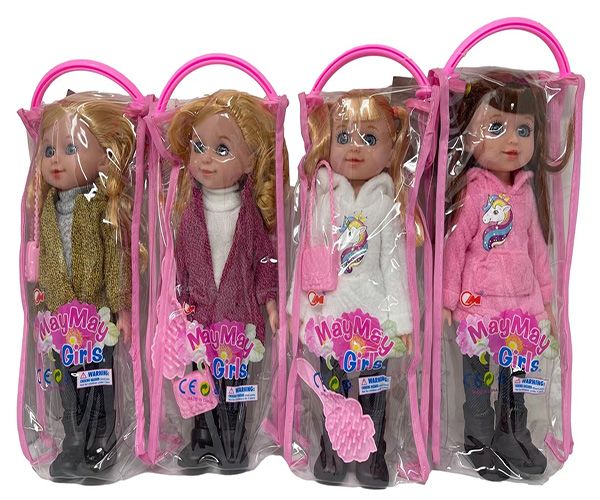 24 Wholesale Singing Doll With Bag And Brush 10 Inch And Assorted Style