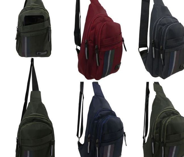 18 of Sling Bag In Assorted Color Durable Water Resistant Poly Canvas Shoulder Sling Messenger Bag
