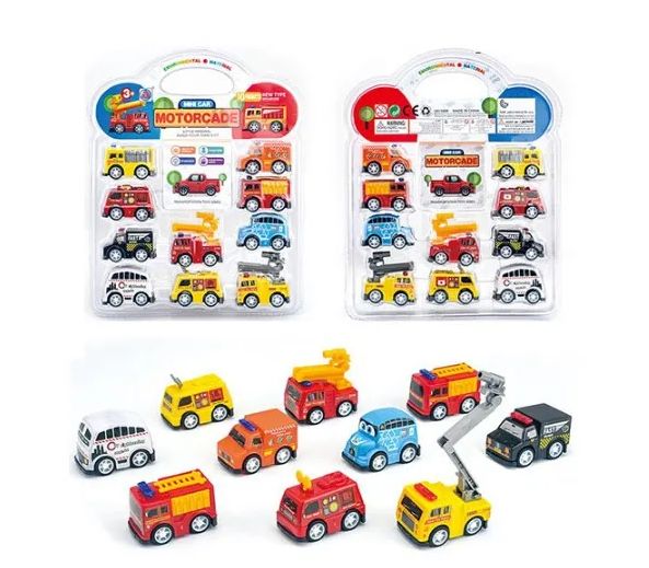 24 of 10 Piece Pull Back Fire Truck Set