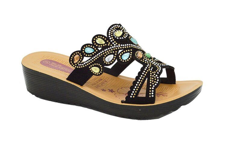 18 of Fashion Platform Rhinestone Sandals For Women Sole Open Toe In Color Black Size 5-10
