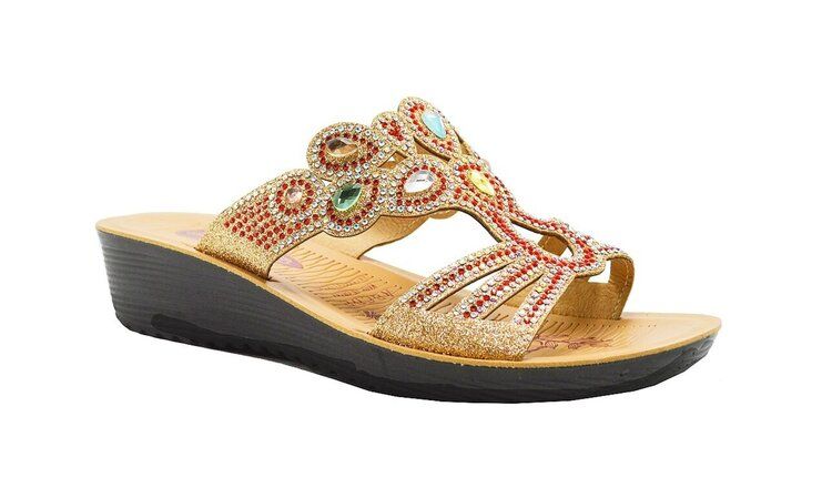 18 Wholesale Fashion Platform Rhinestone Sandals For Women Sole