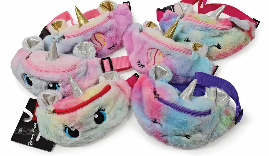 36 Wholesale Fuzzy Unicorn Fanny Pack