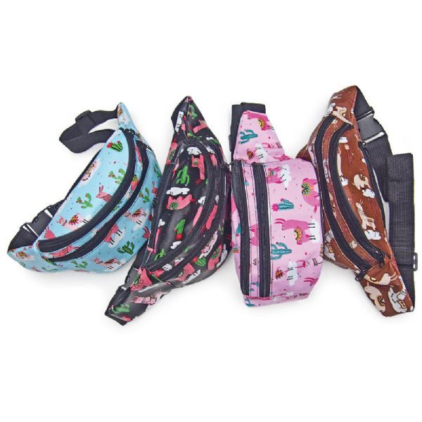 36 Wholesale Llama Fanny Pack In Pink