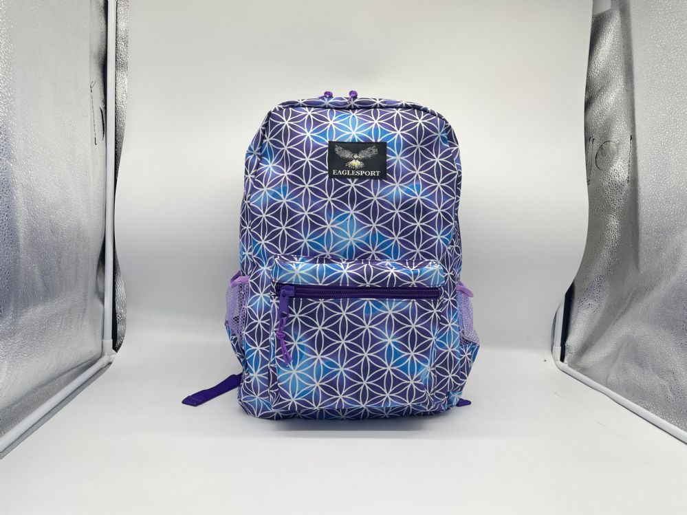 24 of Backpack - 18 Inch - Purple Blue Geo - Eaglesport