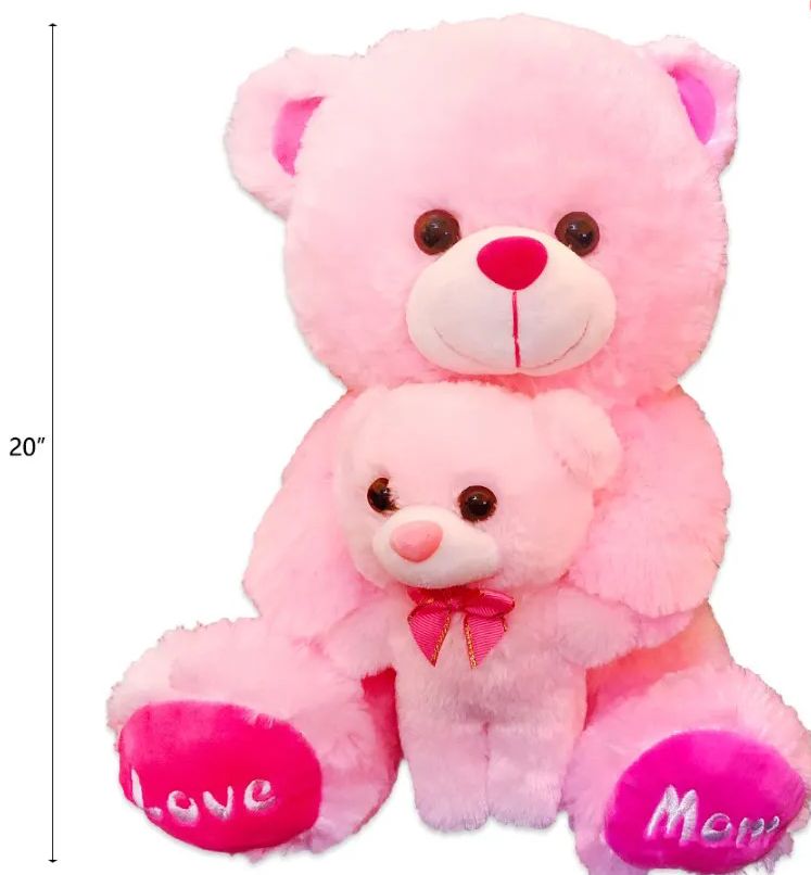 18 Pieces of 20 Inch Pink Mother And Baby Bear