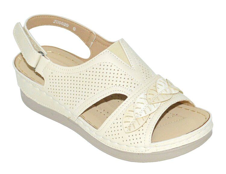 12 of Women Sandals Ankle Buckle Strap Sandals Fashion Summer Beach Sandals Open Toe Color Beige Size 5-10