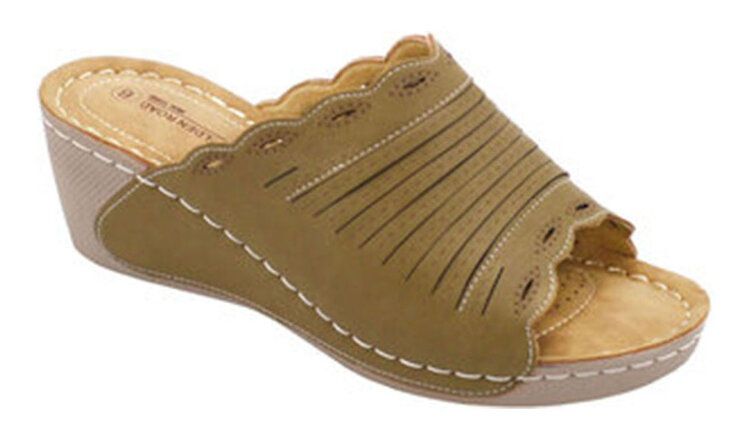 12 of Fashion Women Sandals Tan Color Round Toe Thick Platform Heels Sandals Color Khaki Size 5-10