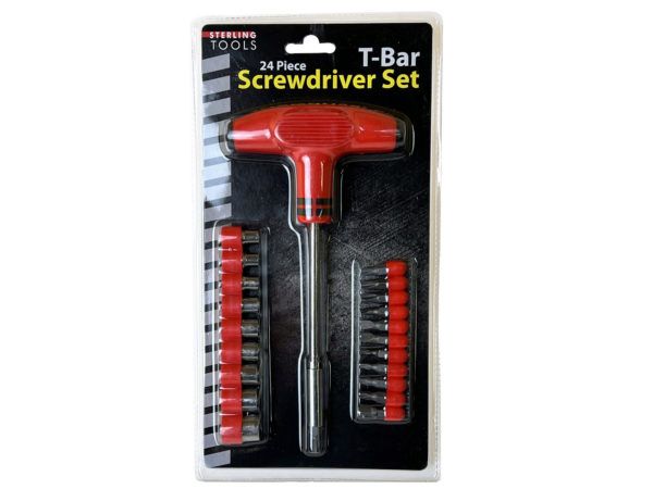 12 pieces of 24 Piece T-Bar Screwdriver Set