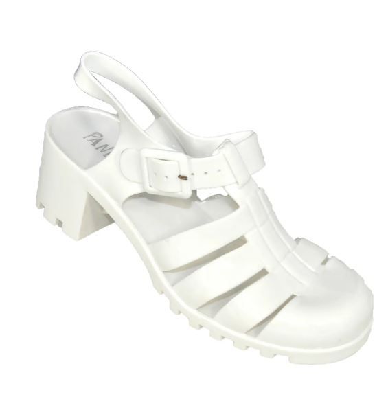 18 Wholesale Women's Jelly Sandals T Strap Slingback Flats Clear Summer Beach Rain Shoes In White