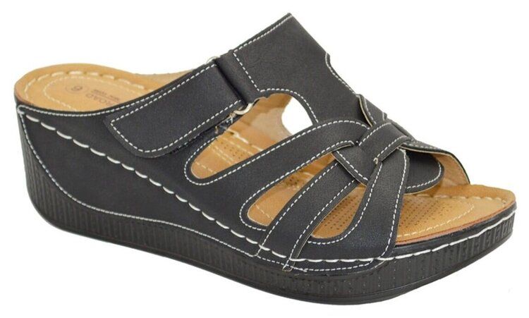 18 of Fashion Women Sandals Tan Color Round Toe Thick Platform Sandals Color Black Size 5-11