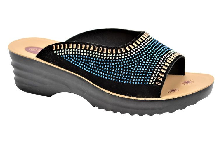 18 Wholesale Fashion Platform Rhinestone Sandals For Women Sole Open Toe In Color Blue Size 5-10