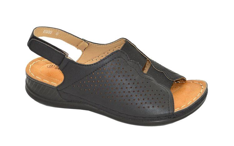 Wholesale Footwear Women Sandals, Ankle Sandals Fashion Summer Beach Sandals Open Toe Black Color Size 5-10