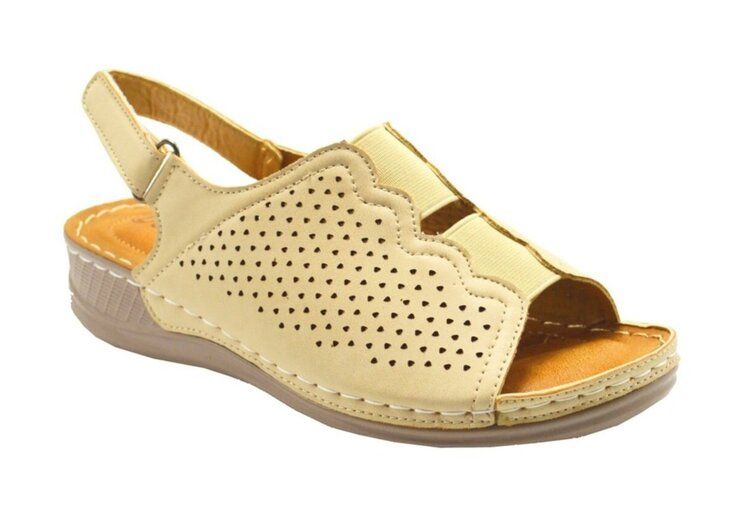 Wholesale Footwear Women Sandals, Ankle Sandals Fashion Summer Beach Sandals Open Toe Beige Color Size 5-10