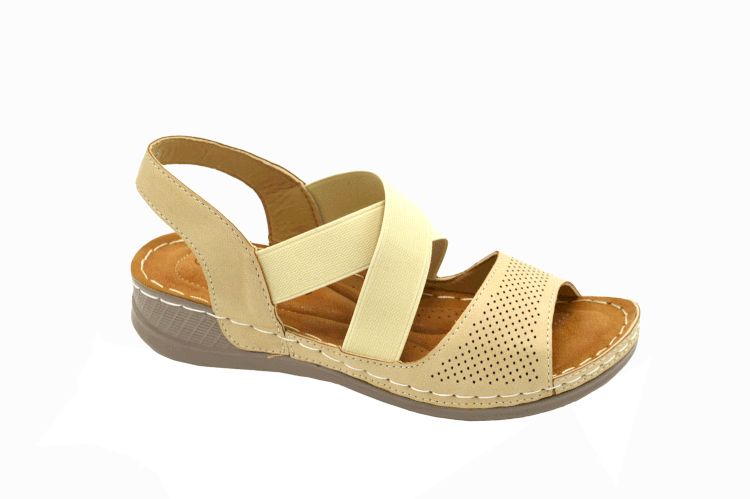 Wholesale Footwear Women Sandals, Ankle Sandals Fashion Summer Beach Sandals Open Toe Beige Color Size 5-11