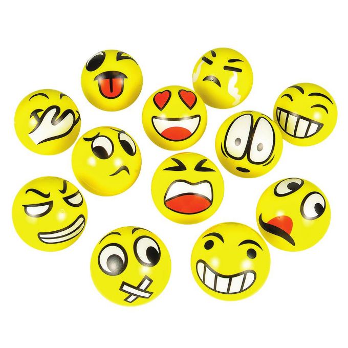 72 Wholesale Emoji 3 Inch Foam Ball