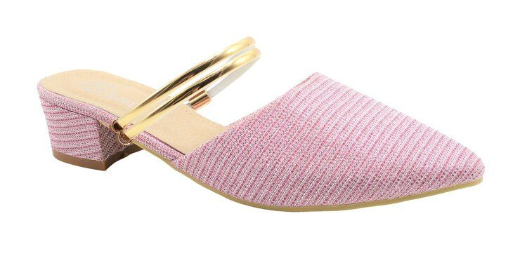 12 Wholesale Women's Strappy Slide Dress Sandal In Pink Color Black Size 5-10