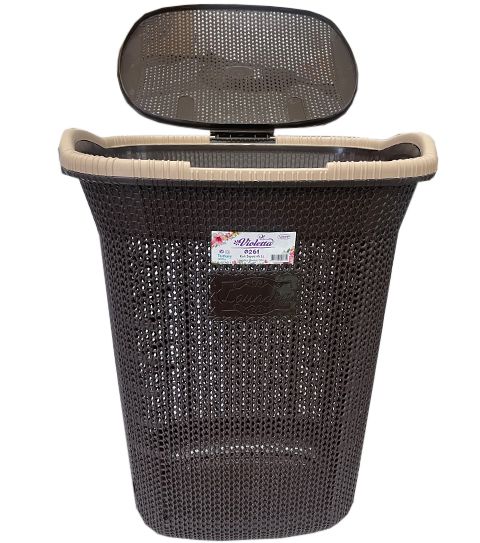 6 Pieces of Violetta Brown Knit Laundry Basket