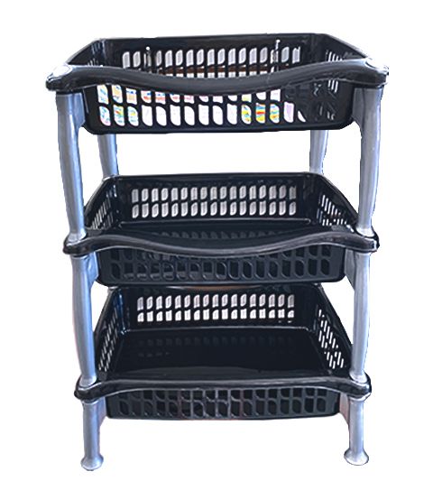 6 Pieces of 3 Tier Vegtable Rack Black And Silver