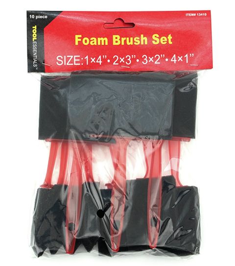 24 Packs of 10 Piece Foam Brush Set