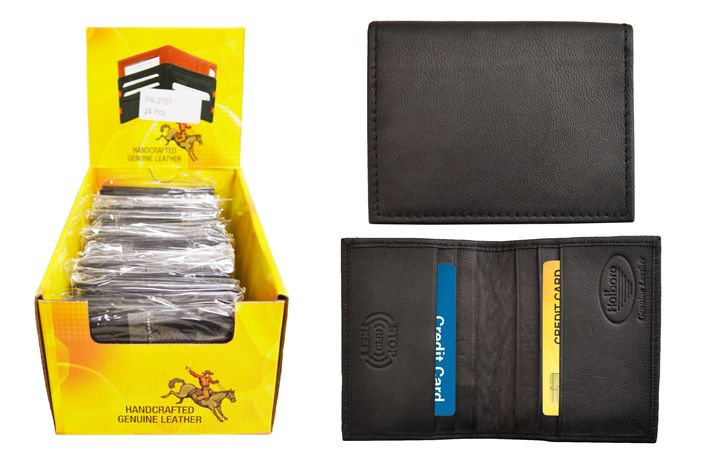 24 Pieces of Rfid Credit Card Holder Genuine Leather Black