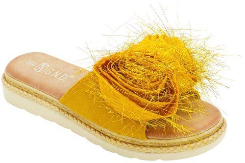 12 Wholesale Women Casual Comfortable Band Sandals Color Yellow Size 5-10