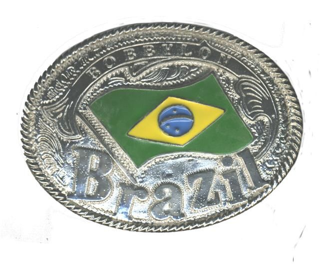 12 Pieces of Metal Belt Buckle Brazil Logo