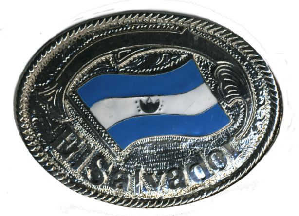 24 Pieces of Metal Belt Buckle El Salvador Logo