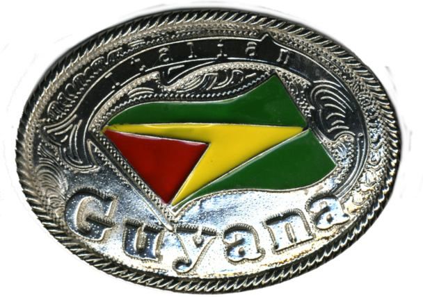 24 Pieces of Metal Belt Buckle Guyana Logo