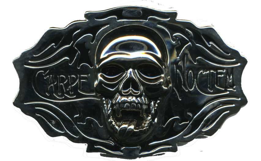 12 Pieces of Metal Biker Belt Buckle Carpe Noctem Logo