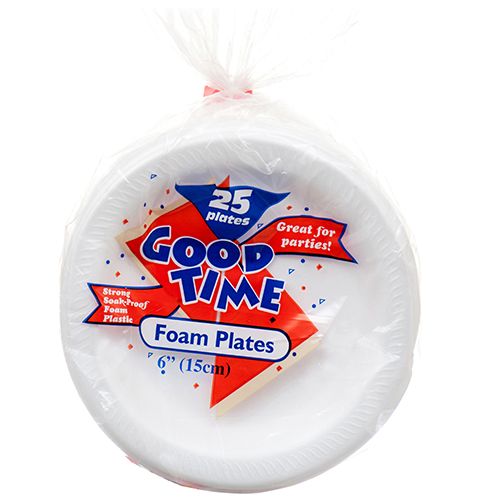 30 Packs of Good Time 6in Foam Plate 25pc