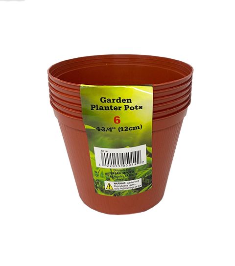 24 Wholesale 6 Piece Garden Plastic Planter 4 3-4in