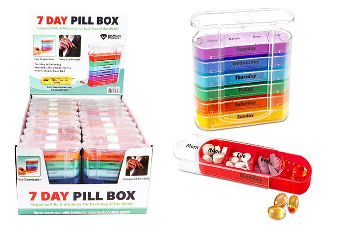 24 Pieces of Tower 7 Day Pill Organizer