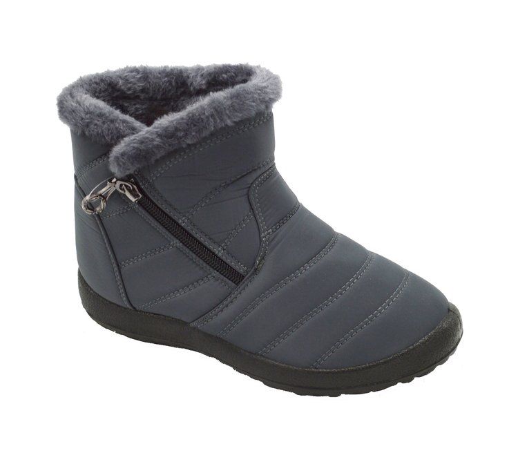 12 Pieces Women s Winter Boots With Fur Lining And Zipper Color Grey Size 5 10 Women s Boots at alltimetrading