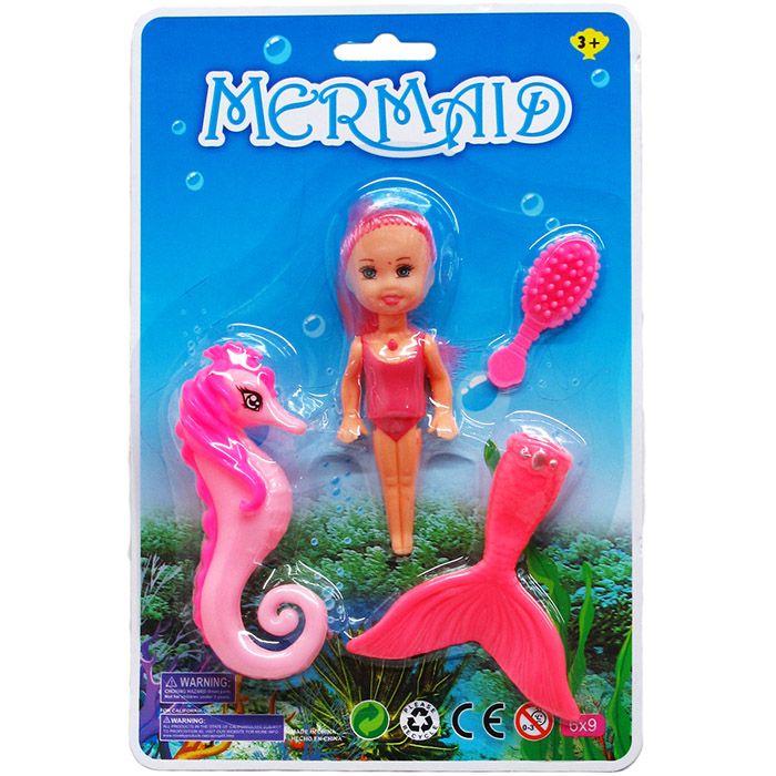 72 Pieces of Mermaid Doll With Accesories On Blister Card